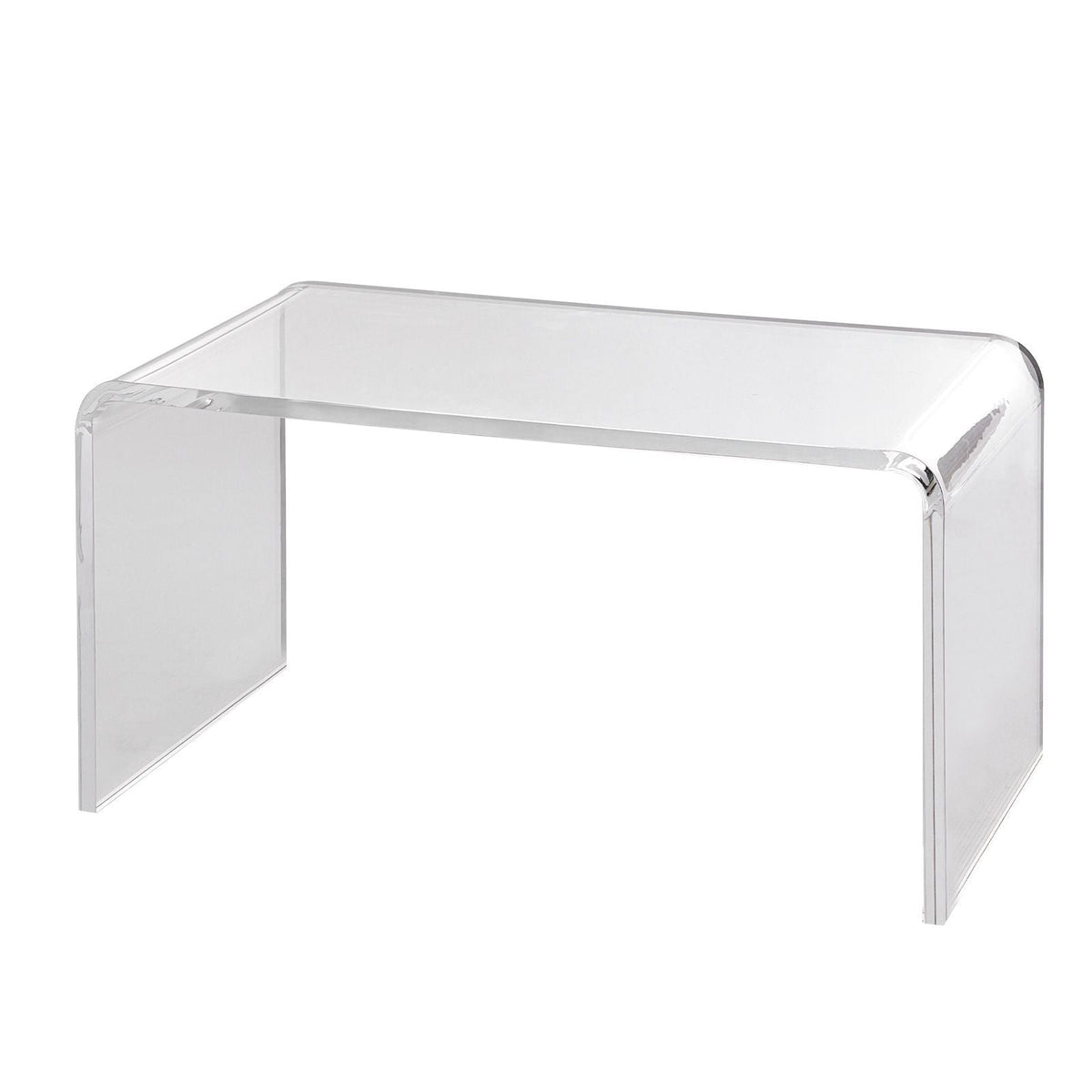 Acrylic Coffee Table, C-Shaped Clear Acrylic End Table, 16.3 inch high Transparent Acrylic Side Table, for Coffee, Drink, Food, Snack used in Living Room, Courtyard, Terrace