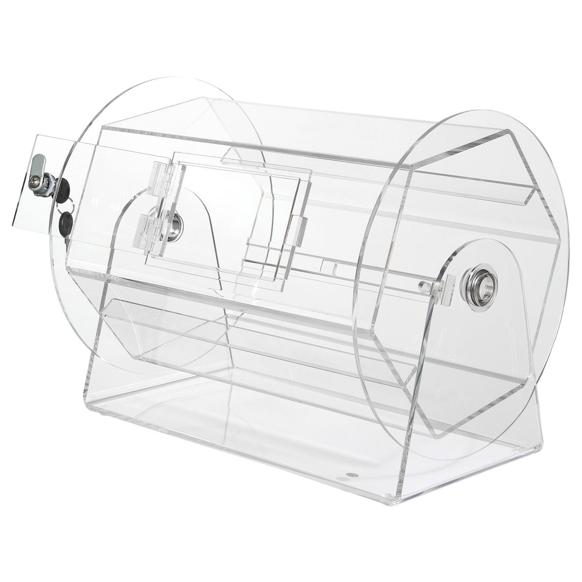 Acrylic Raffle Drum,Professional Raffle Ticket Spinning Cage with 2 Keys, Transparent Lottery Spinning Drawing, Holds 5000 Tickets or 200 Raffle Balls, Raffle Ticket Box for Lottery Games Bingo