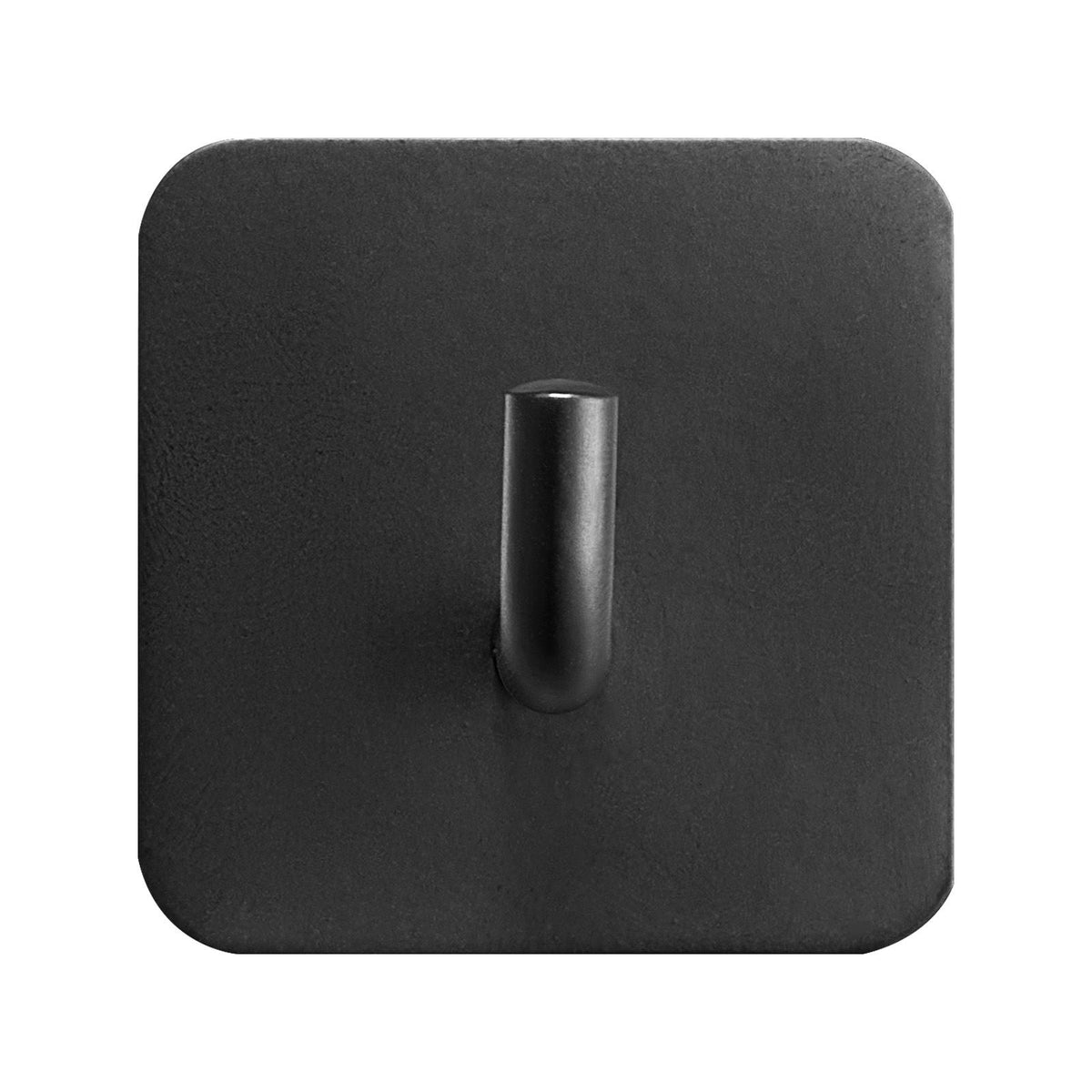 Adhesive Hooks, 4 Pack Self-Adhesive Towel Coat Hooks, Heavy-Duty Wall Hook Hold 15 lbs (Max), Stainless Steel Sticky Hanger, for Bathroom, Kitchen, Hanging Towel, Coat & Keys (Matte Black)