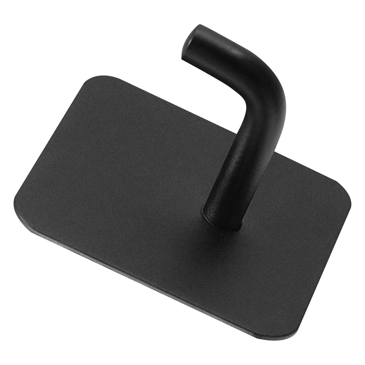 Adhesive Hooks, 4 Pack Self-Adhesive Towel Coat Hooks, Heavy-Duty Wall Hook Hold 15 lbs (Max), Stainless Steel Sticky Hanger, for Bathroom, Kitchen, Hanging Towel, Coat & Keys (Matte Black)