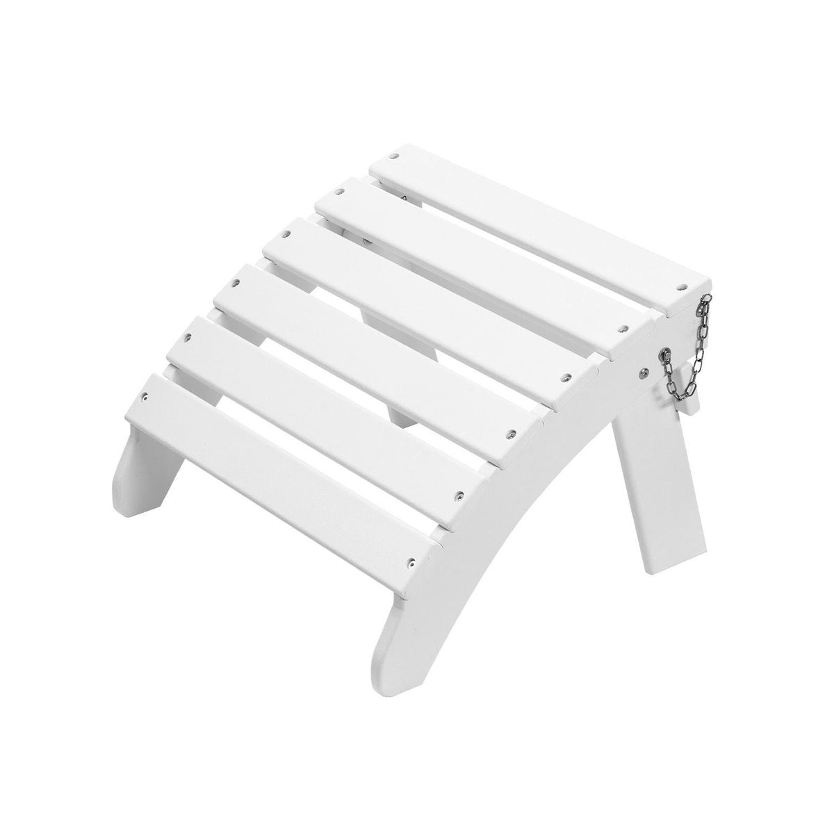 Adirondack Ottoman, 17.7L x 19.7W x 13.8H Inch HDPE Plastic Folding Adirondack Ottoman, Weather-Resistant Foot Rest for Adirondack Chair, Widely Used for Outside Porch Pool Lawn Backyard, White