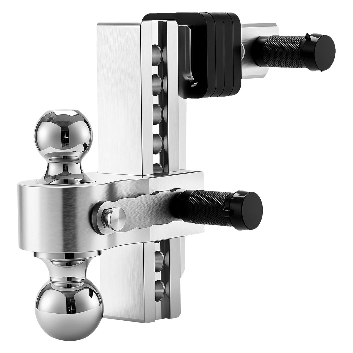 Adjustable Trailer Hitch, 8-Inch Drop Hitch, Tri-Ball Mount for 2-Inch Hitch Receiver, Trailer Ball Size 1-7/8", 2" and 2-5/16", Max 15000 lbs Ball Hitch, Towing Hitch for RVs, ATVs, and Trucks