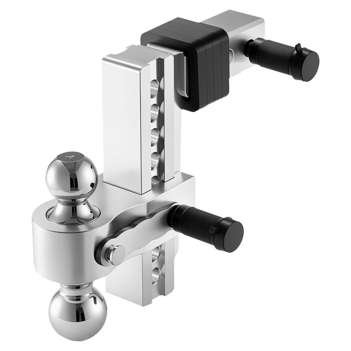 Adjustable Trailer Hitch, 8-Inch Drop Hitch, Tri-Ball Mount for 2-Inch Hitch Receiver, Trailer Ball Size 1-7/8", 2" and 2-5/16", Max 15000 lbs Ball Hitch, Towing Hitch for RVs, ATVs, and Trucks