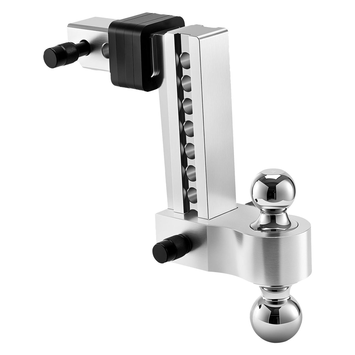 Adjustable Trailer Hitch, 8-Inch Drop Hitch, Tri-Ball Mount for 2-Inch Hitch Receiver, Trailer Ball Size 1-7/8", 2" and 2-5/16", Max 15000 lbs Ball Hitch, Towing Hitch for RVs, ATVs, and Trucks