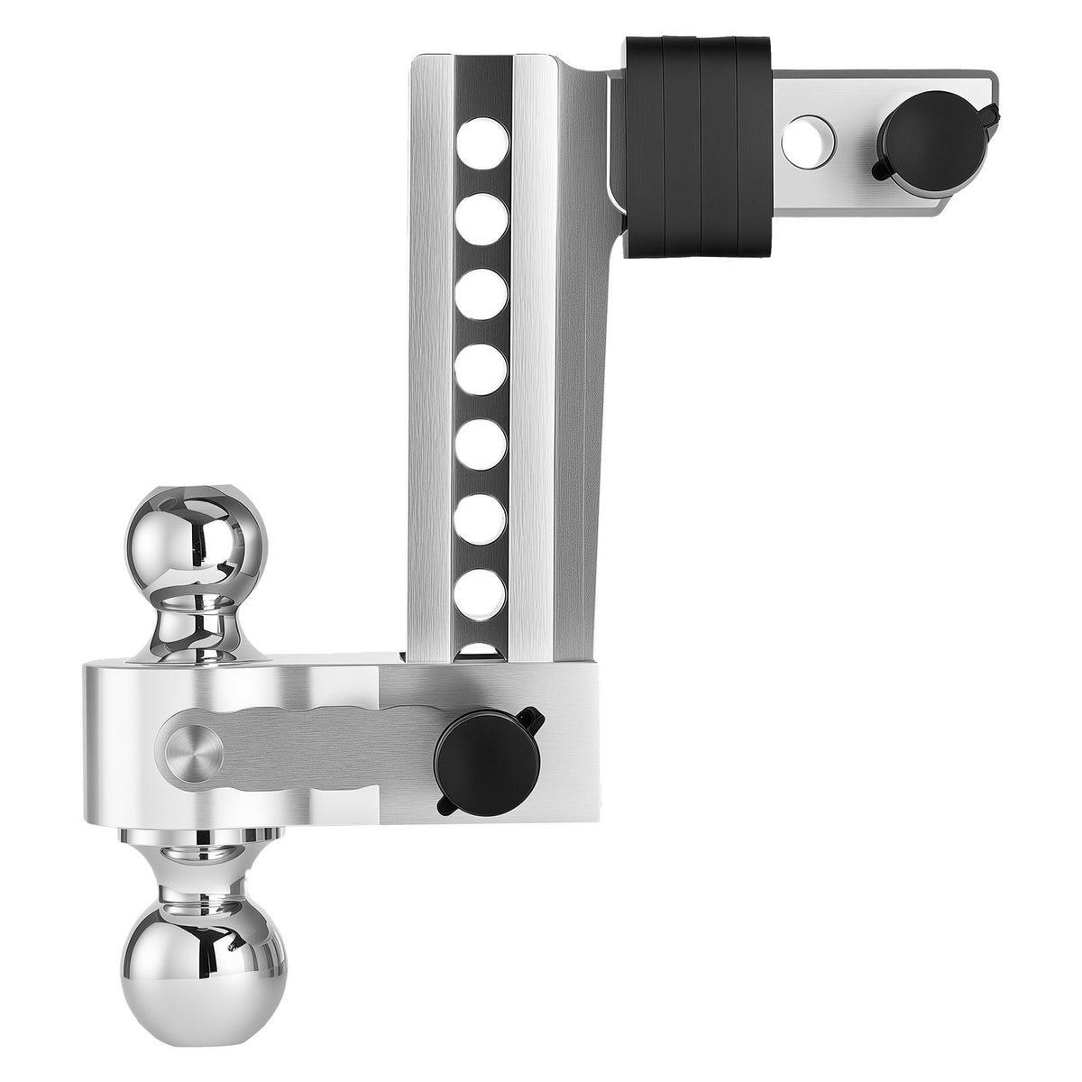 Adjustable Trailer Hitch, 8-Inch Drop Hitch, Tri-Ball Mount for 2-Inch Hitch Receiver, Trailer Ball Size 1-7/8", 2" and 2-5/16", Max 15000 lbs Ball Hitch, Towing Hitch for RVs, ATVs, and Trucks