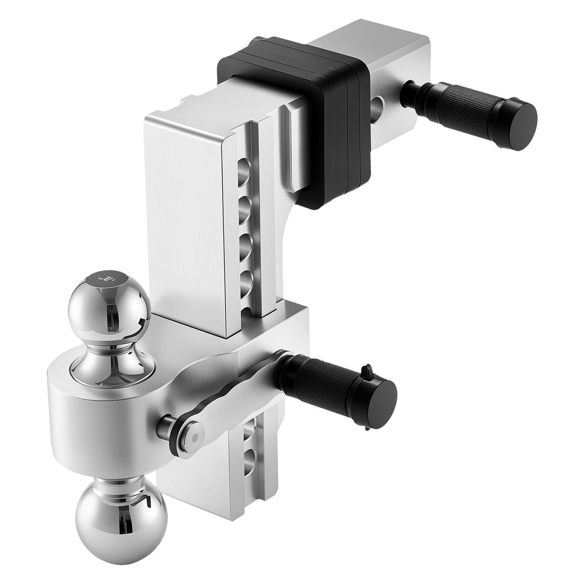 Adjustable Trailer Hitch, 8-Inch Drop Hitch, Tri-Ball Mount for 2.5-Inch Hitch Receiver, Trailer Ball Size 1-7/8", 2" & 2-5/16", Max 18500 lbs Ball Hitch, Towing Hitch for RVs, ATVs, and Trucks