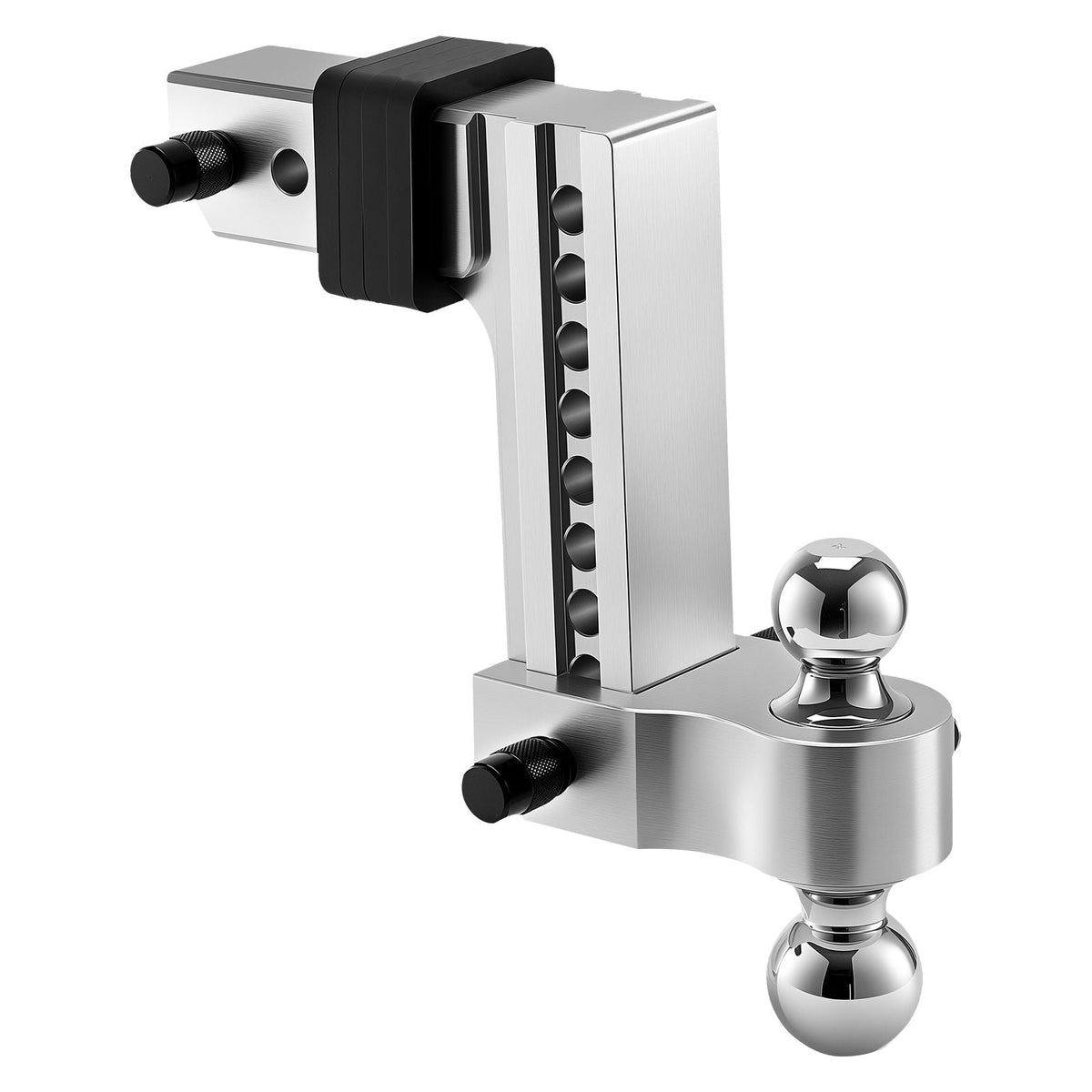 Adjustable Trailer Hitch, 8-Inch Drop Hitch, Tri-Ball Mount for 2.5-Inch Hitch Receiver, Trailer Ball Size 1-7/8", 2" & 2-5/16", Max 18500 lbs Ball Hitch, Towing Hitch for RVs, ATVs, and Trucks