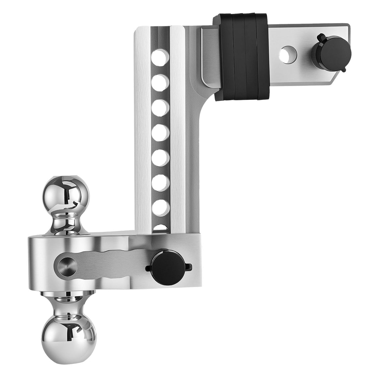 Adjustable Trailer Hitch, 8-Inch Drop Hitch, Tri-Ball Mount for 2.5-Inch Hitch Receiver, Trailer Ball Size 1-7/8", 2" & 2-5/16", Max 18500 lbs Ball Hitch, Towing Hitch for RVs, ATVs, and Trucks