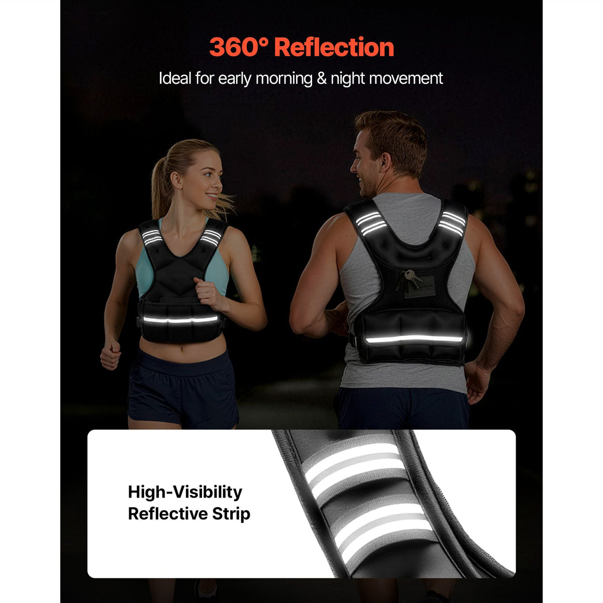 Adjustable Weighted Vest, 20-32 lbs Comfortable X-Shape Body Weight Vest Set with 6 Weight Packs and Reflective Stripe, for Men Women, Workout Equipment for Strength Training Running Jogging