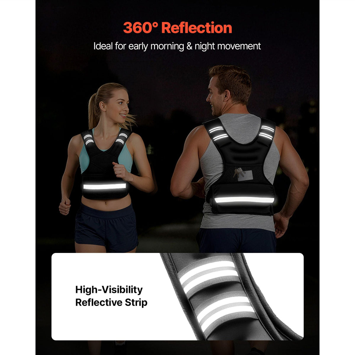 Adjustable Weighted Vest, 24-40 lbs Comfortable X-Shape Body Weight Vest Set with 8 Weight Packs and Reflective Stripe, for Men Women, Workout Equipment for Strength Training Running Jogging