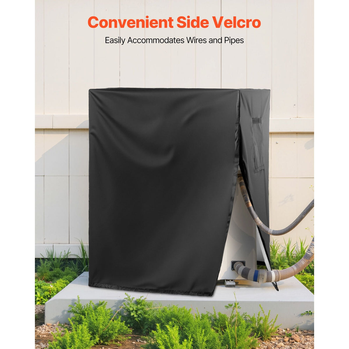 Air Conditioner Cover, 38 x 38 x 40 inch Ac Cover for Air Conditioning Unit, Three-Layer, Waterproof Polyester Fabric, Mesh Ventilation, Universal Defender for Outdoor Outside Ac Unit, Black
