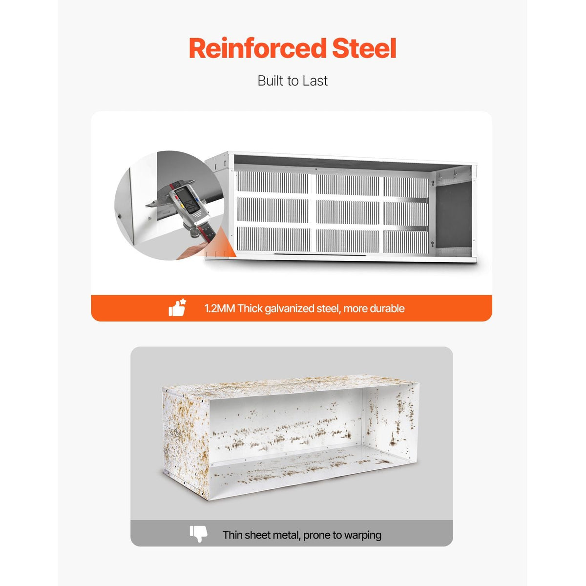 Air Conditioner Wall Sleeve, 42 in Through the Wall Air Conditioner Sleeve, Exterior Grille, Wall AC Sleeve, Fit Most Brands of Through the Wall Air Conditioner, Durable and Weather-Resistant