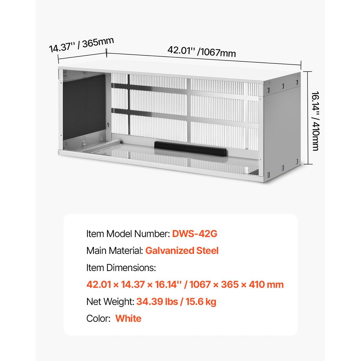 Air Conditioner Wall Sleeve, 42 in Through the Wall Air Conditioner Sleeve, Exterior Grille, Wall AC Sleeve, Fit Most Brands of Through the Wall Air Conditioner, Durable and Weather-Resistant