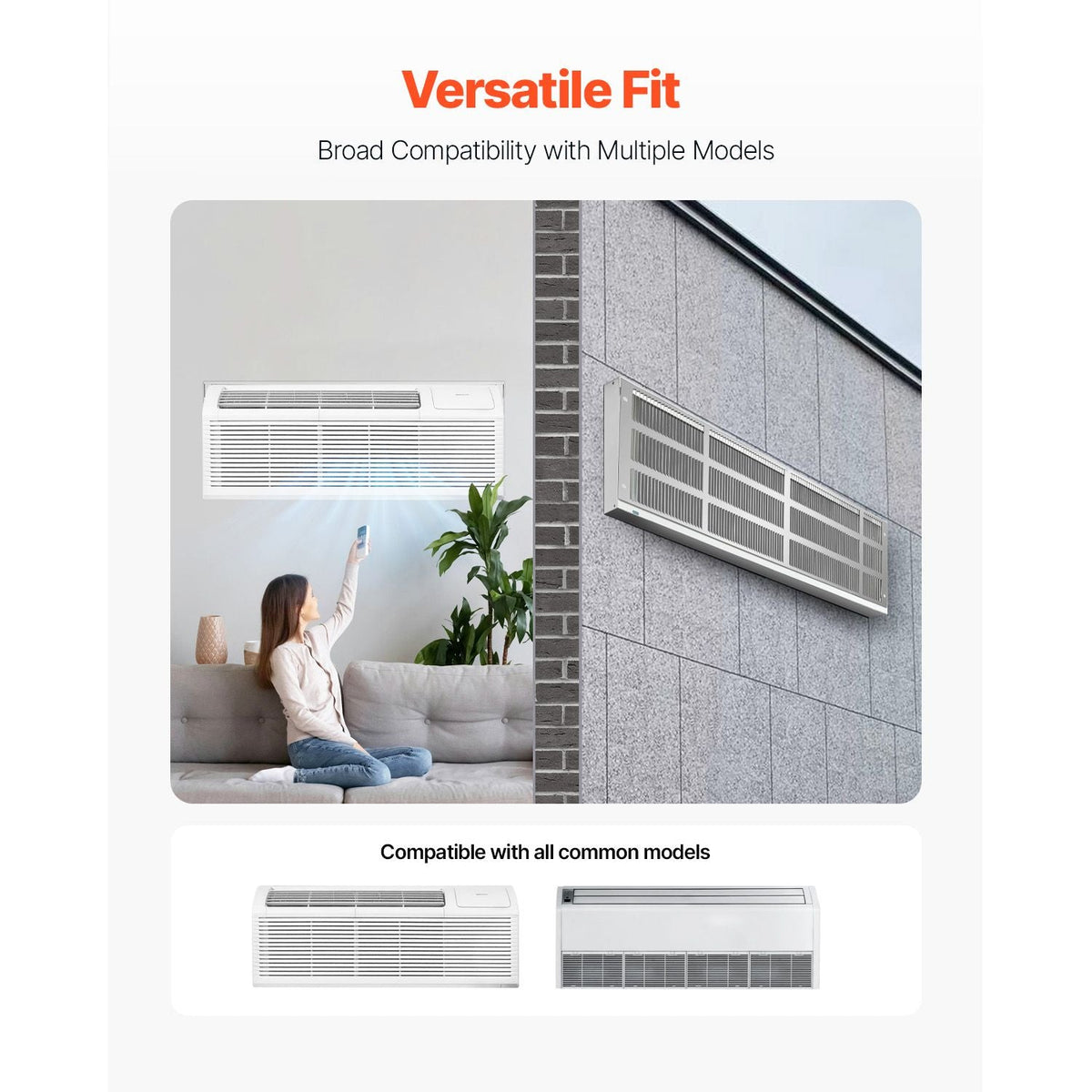 Air Conditioner Wall Sleeve, 42 in Through the Wall Air Conditioner Sleeve, Exterior Grille, Wall AC Sleeve, Fit Most Brands of Through the Wall Air Conditioner, Durable and Weather-Resistant