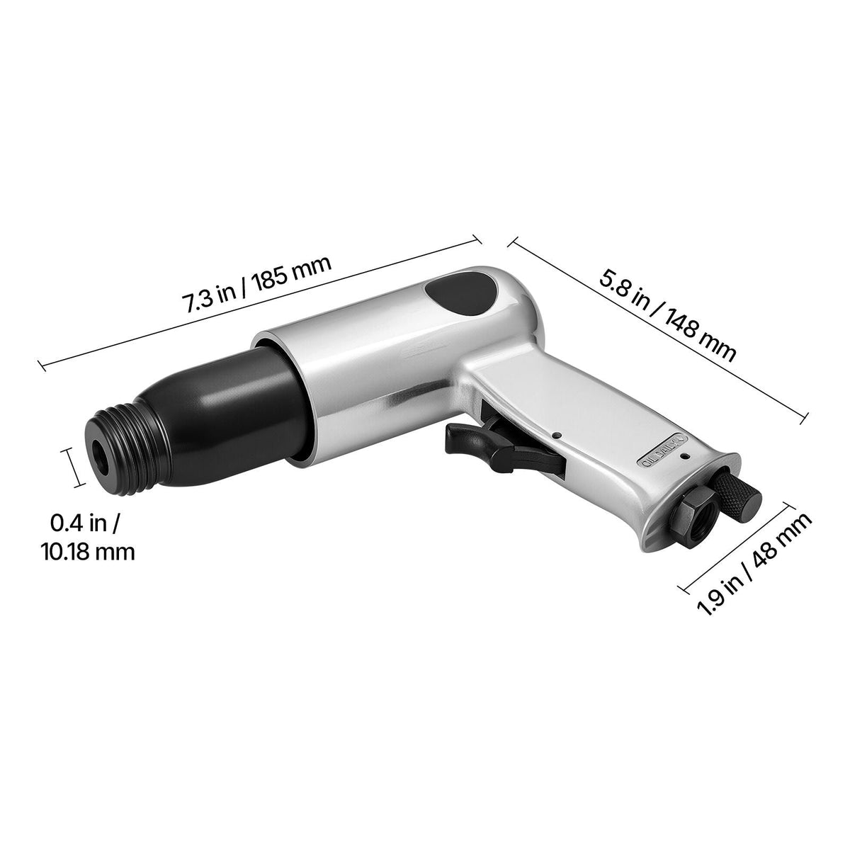 Air Hammer, 3500BPM Pneumatic Hammer with 2.76 inch Stroke & 4PCS Chisels Round Shank, Pistol-Grip Compact Air Chisel Pneumatic Shovel Tool for Cutting Punching Scraping