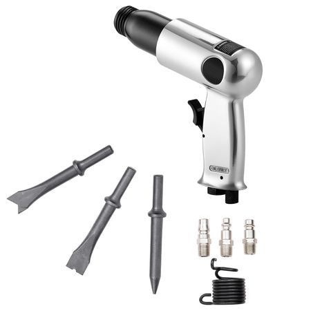Air Hammer, 3500BPM Pneumatic Hammer with 2.76 inch Stroke & 4PCS Chisels Round Shank, Pistol-Grip Compact Air Chisel Pneumatic Shovel Tool for Cutting Punching Scraping