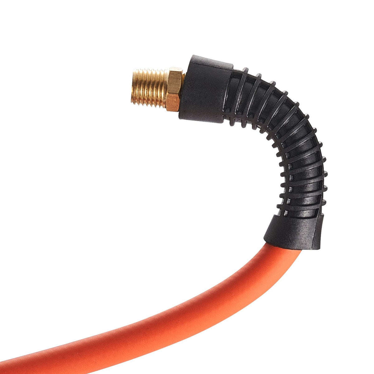 Air Hose, 1/4" x 100ft Hybrid Air Hose, Lightweight, Kink Resistant, Pneumatic Hoses with 1/4 inch Solid Brass Male Fitting, Three-Layer Hybrid Material, 300 PSI, All-Weather Flexibility, Orange