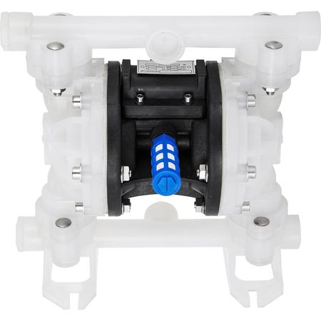 Air-Operated Double Diaphragm Pump, 1/2 in Inlet & Outlet, Polypropylene Body, 8.8 GPM & Max 120PSI, PTFE Diaphragm Pneumatic Transfer Pump for Petroleum, Diesel, Oil & Low Viscosity Fluids