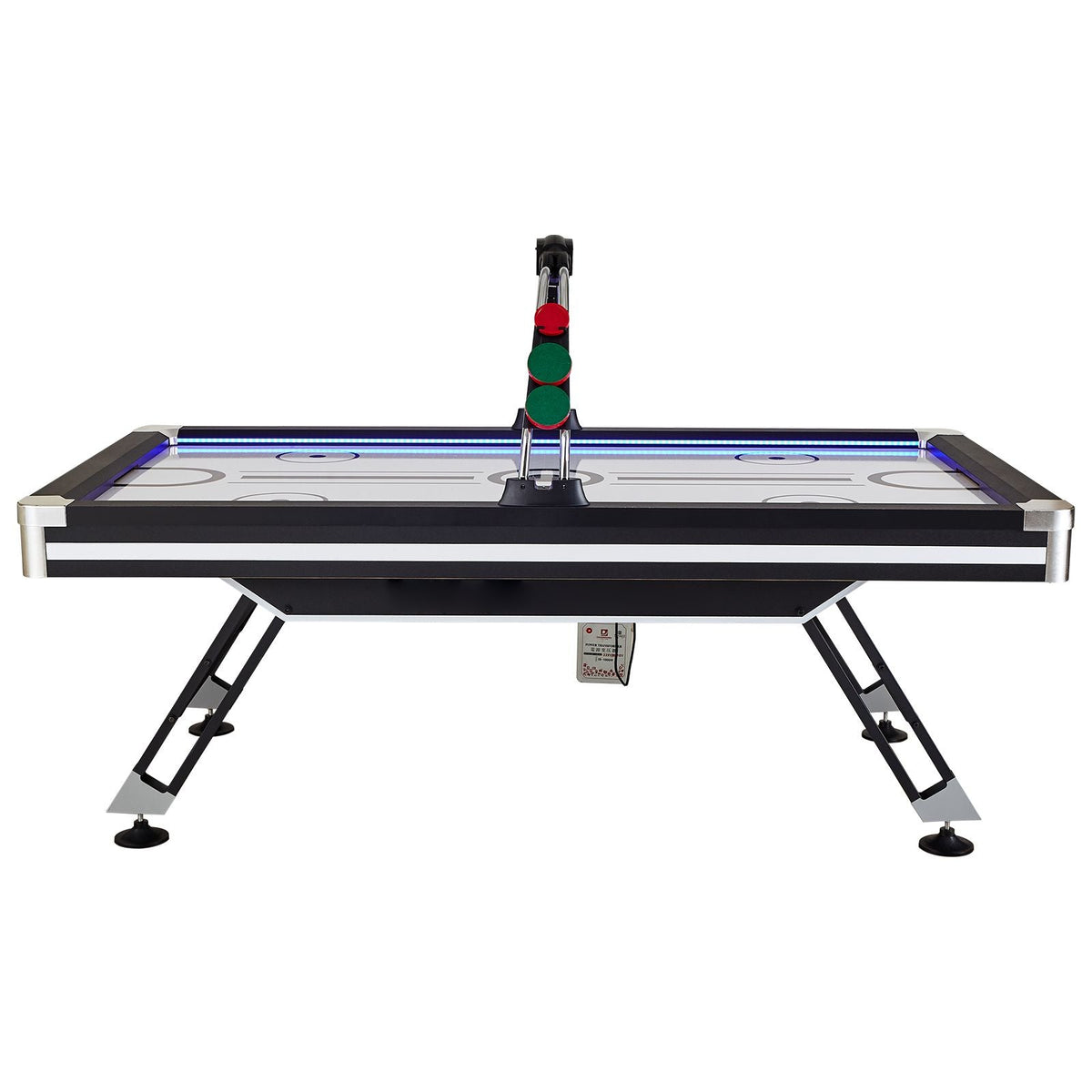 Air-Powered Hockey Table, 89" Indoor Hockey Table for Kids and Adults, LED Sports Hockey Game with 2 Pucks, 2 Pushers, and Electronic Score System, Arcade Gaming Set for Game Room Family Home