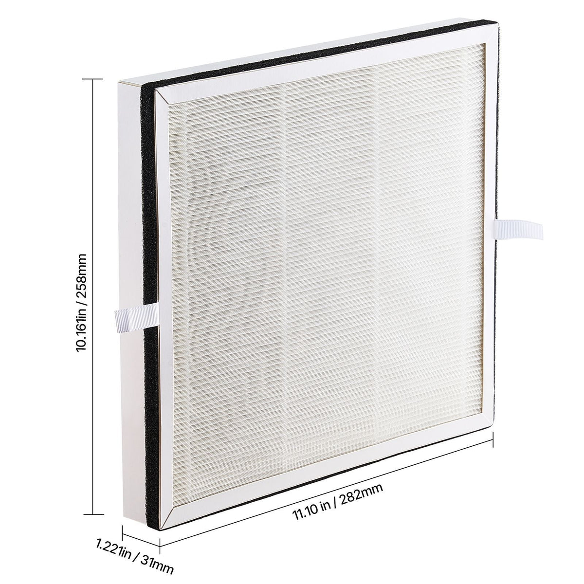 Air Purifier Replacement Filter, H13, 3-in-1 Compact & Lightweight Replacement Filter with Sturdy PET Pre-Filter, Easy-to-Grab Purifier Filter with Activated Carbon, Fit for Square Purifier