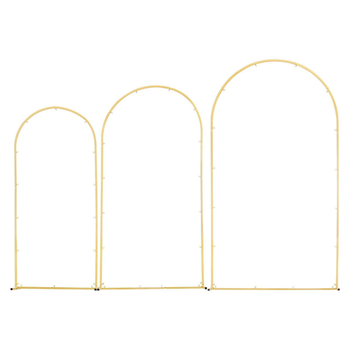 Arch Backdrop Stand, Set of 3, 7.2/6.6/6 ft, Stable Structure, Easy Assembly, Gold Metal Arch Backdrop Stand for Wedding, Birthday Party, Graduation, Holiday Celebration, and Ceremony Decoration