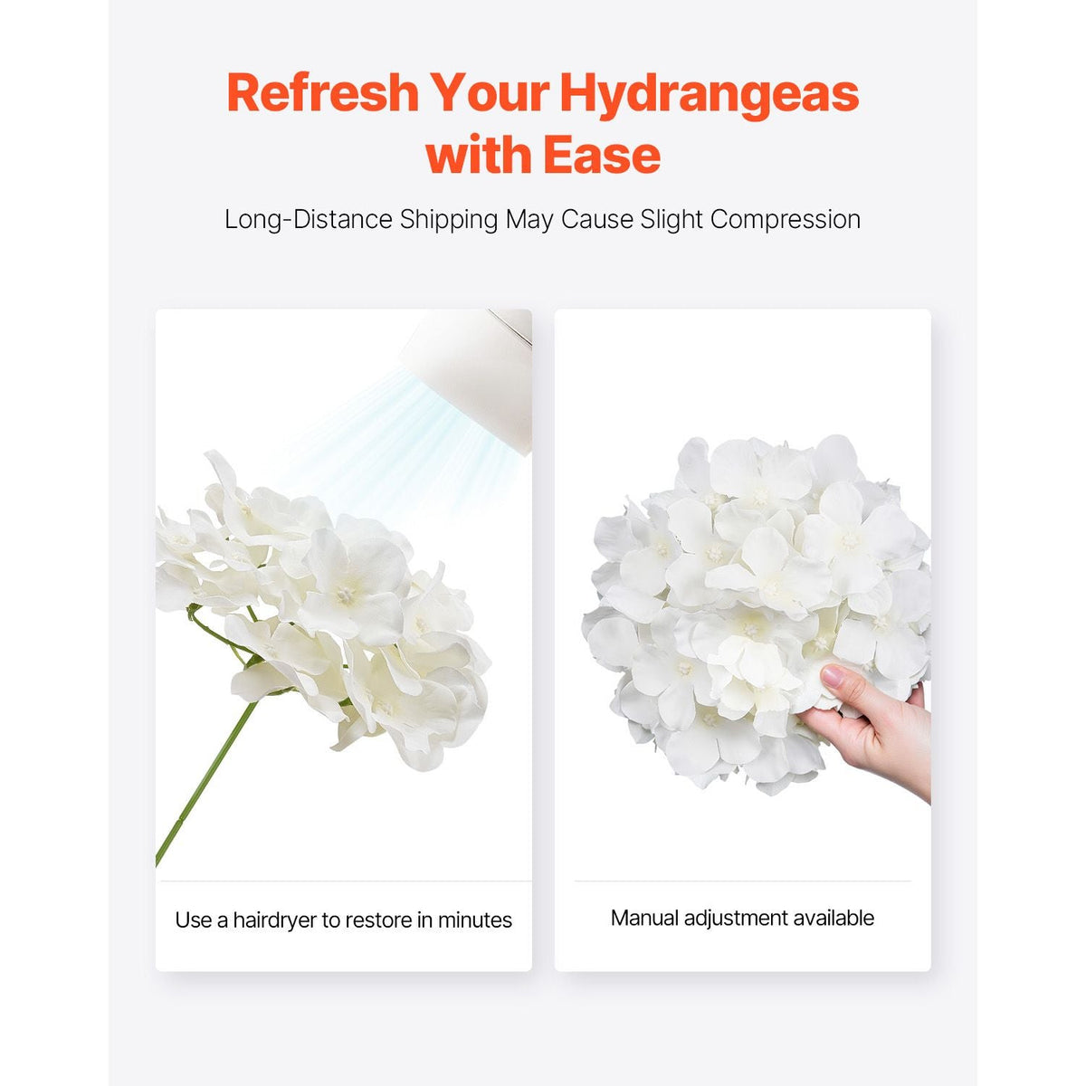 Artificial Flowers, 105 pcs Real Looking White Silk Fake Hydrangea Bulk, White Faux Bridal Shower with Stems for DIY Wedding Bouquets, Home Centerpieces Arrangements, Party Tables Decorations