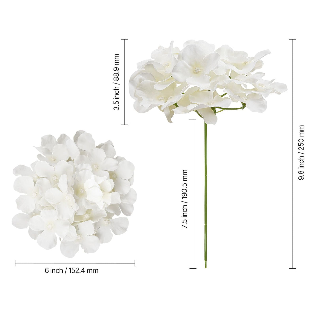 Artificial Flowers, 65 pcs Real Looking White Silk Fake Hydrangea Bulk, White Faux Bridal Shower with Stems for DIY Wedding Bouquets, Home Centerpieces Arrangements, Party Tables Decorations