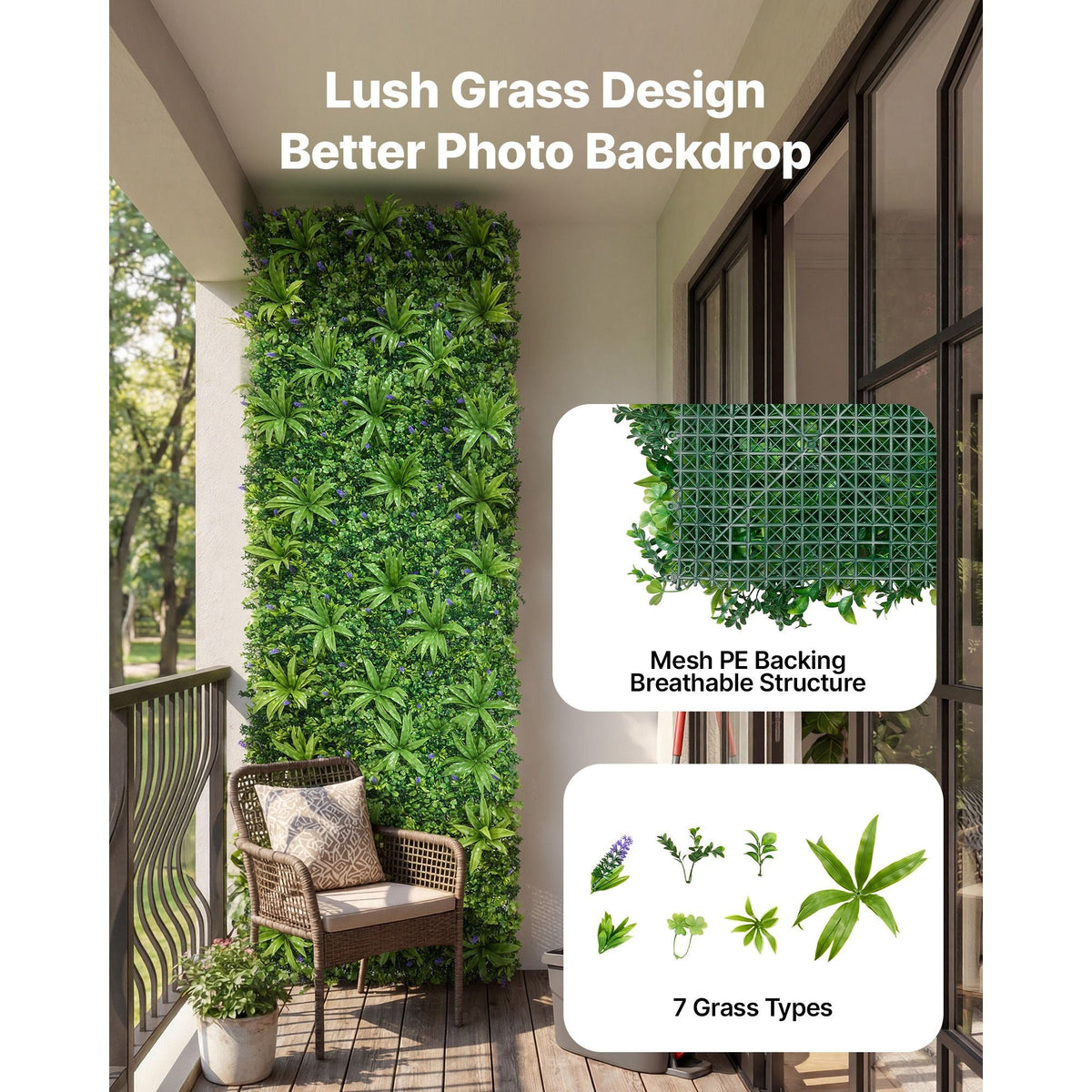 Artificial Plant Wall, 40 x 120 in Artificial Boxwood Panels, Sun Protection Greenery Backdrop Privacy Hedge Fence, Fake Grass Screen for Wedding, Indoor, Outdoor Garden, Backyard (1 PC)