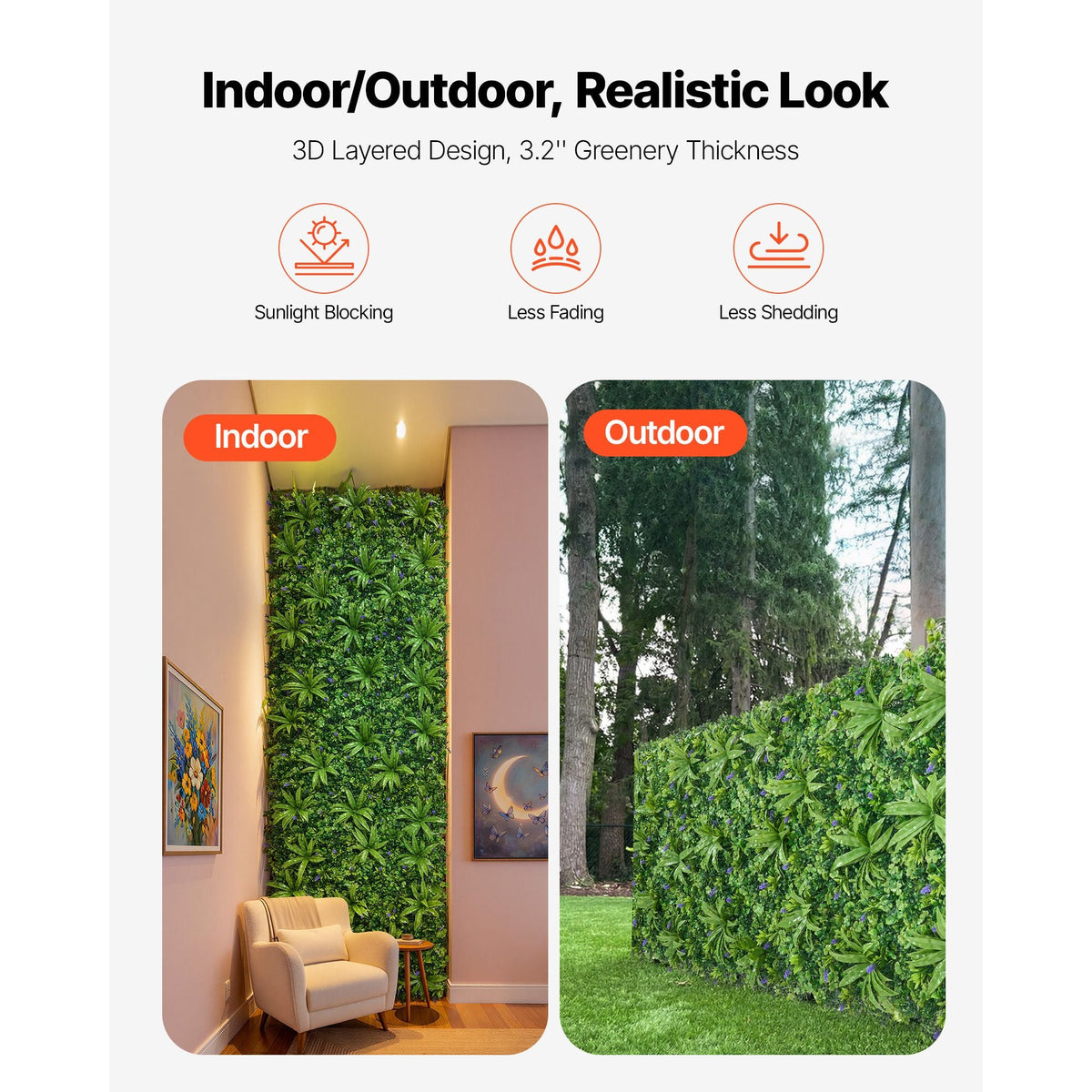 Artificial Plant Wall, 40 x 120 in Artificial Boxwood Panels, Sun Protection Greenery Backdrop Privacy Hedge Fence, Fake Grass Screen for Wedding, Indoor, Outdoor Garden, Backyard (1 PC)