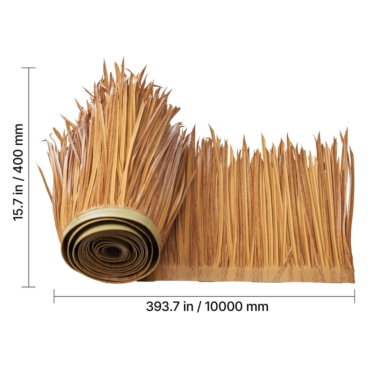 Artificial Thatch Grass Roof, 1.3 x 32.8 ft Mexican Style Tiki Bar Hut Skirt Thatch Roofing Roll, Waterproof & Fire-Resistant, Palapa Duck Blind Grass for Patio Pool Beach Hawaiian Party Décor