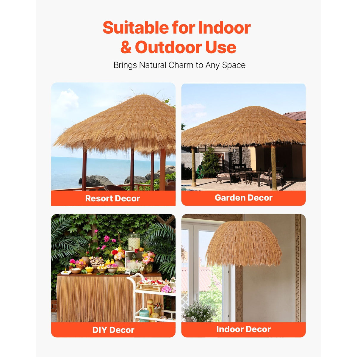 Artificial Thatch Grass Roof, 1.3 x 32.8 ft Mexican Style Tiki Bar Hut Skirt Thatch Roofing Roll, Waterproof & Fire-Resistant, Palapa Duck Blind Grass for Patio Pool Beach Hawaiian Party Décor