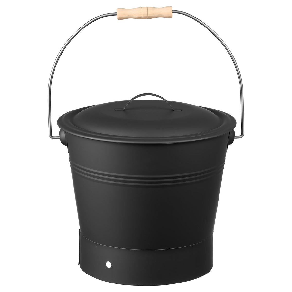 Ash Bucket, 4 PCS with Lid, Shovel, Broom and Gloves, Metal Fireplace Charcoal Bucket and Ash Can, 2.6 GAL Large Capacity for Fireplace, Fire Pits, Wood Burning Stoves, Indoor and Outdoor