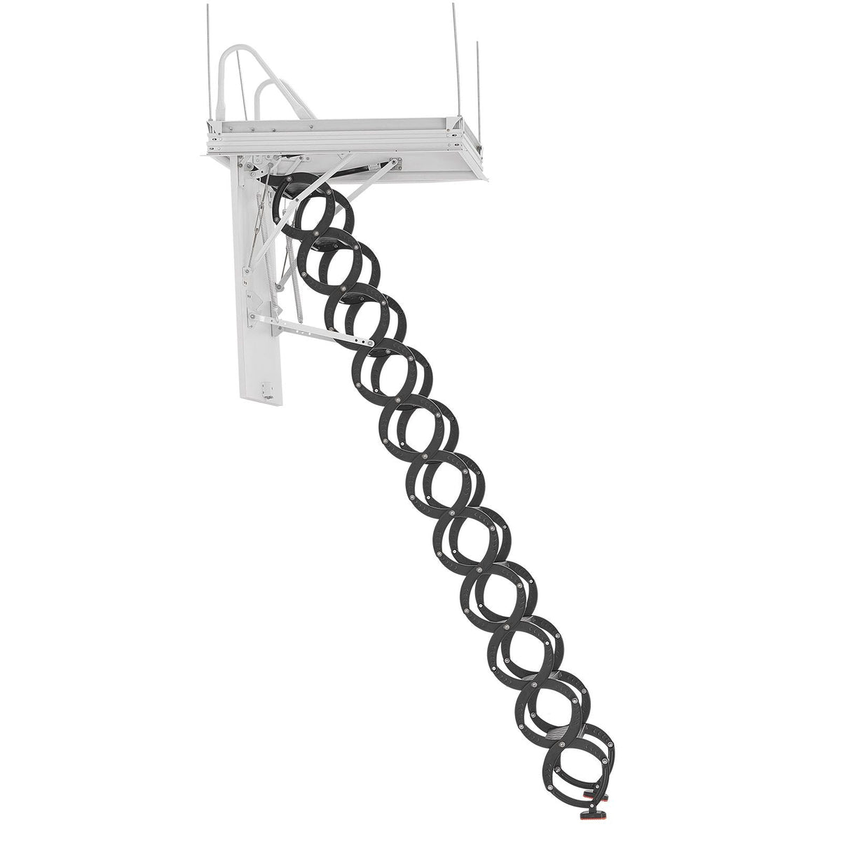 Attic Ladder, 660LBS/299.4KG Capacity, Fits 8.5 to 9.4 ft Ceiling Height and 39.4 x 27.5 inch Opening Size, Alloy Steel Pull-Down Retractable Ceiling Stair with Pulling Rod for Attic Loft Roof