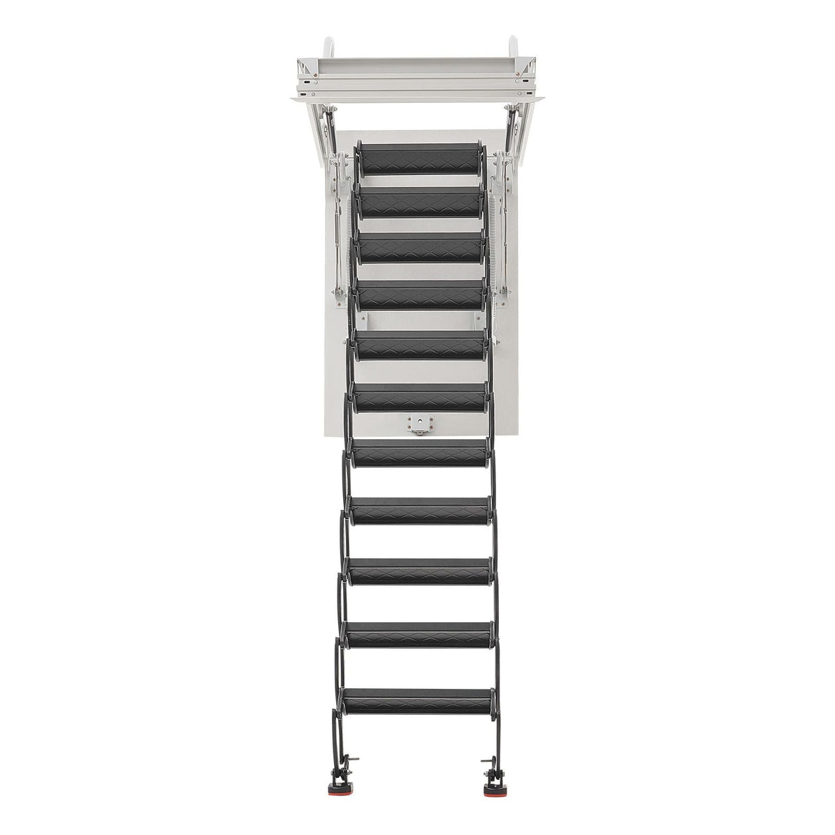 Attic Ladder, 660LBS/299.4KG Capacity, Fits 8.5 to 9.4 ft Ceiling Height and 39.4 x 27.5 inch Opening Size, Alloy Steel Pull-Down Retractable Ceiling Stair with Pulling Rod for Attic Loft Roof