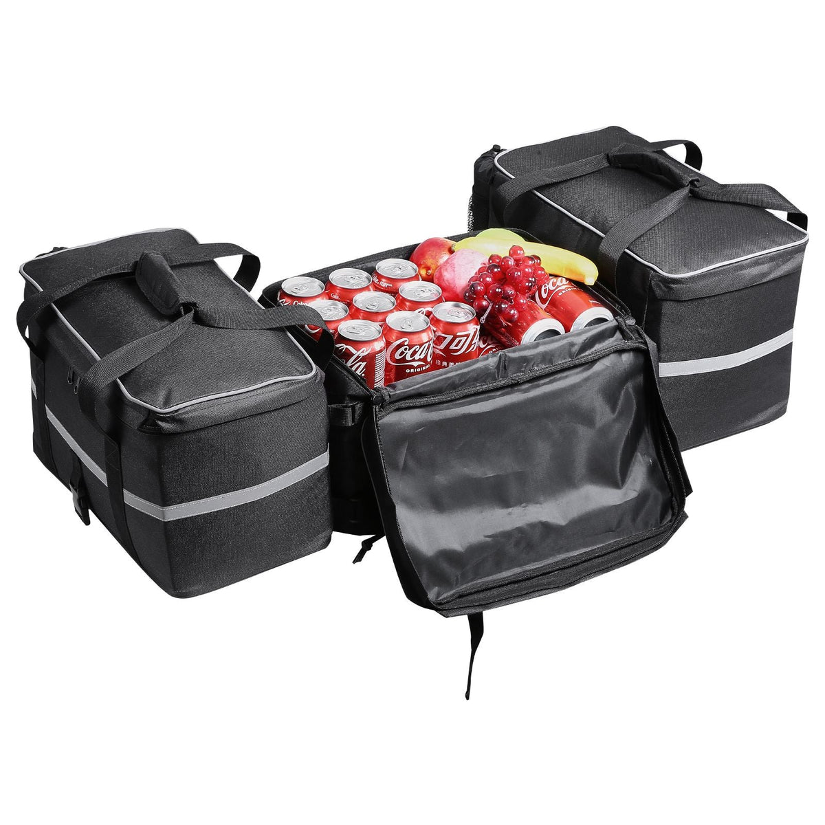 ATV Rear Storage Bag, 60L ATV Rear Cargo Storage Bag with Backrest & Waterproof Cover, 600D Oxford Cloth Rear Seat Gear Bag Fit Most ATVs with Rear Rack, Compatible with ATV, UTV, Can-Am Vehicle