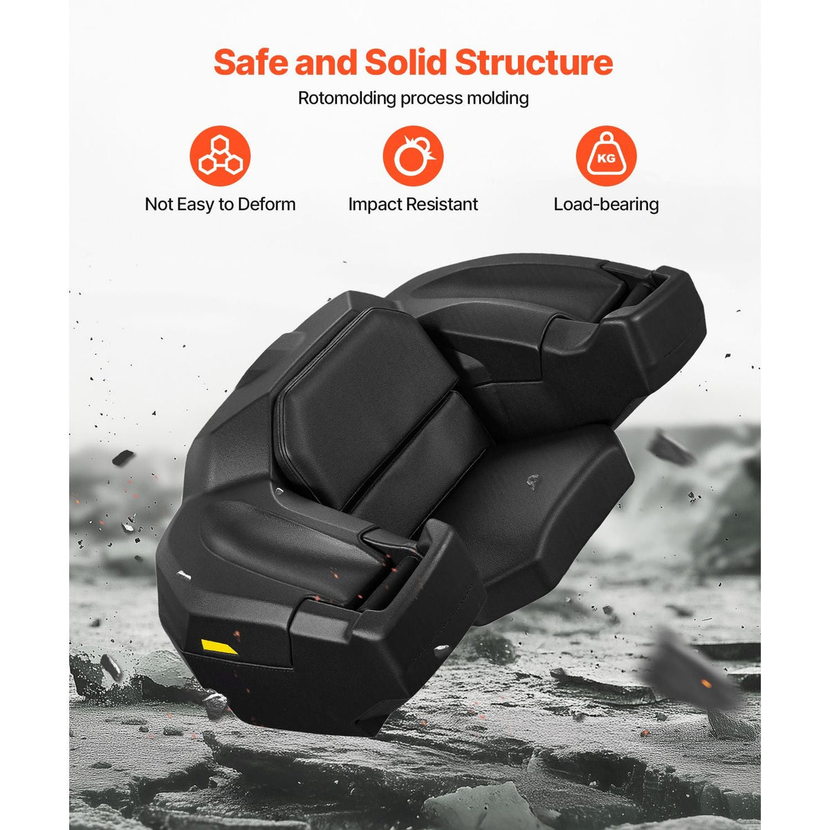 ATV Rear Storage Box and Lounger, 95L ATV Cargo Box with Seat & Backrest, Waterproof LLDPE & Lockable Lounger Storage Box Fit Most ATVs with Rear Rack, Compatible with ATV, UTV, Can-Am Vehicles