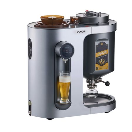 Automatic Home Beer Brewer, 3.43 Gal All-in-One Home Brew Machine, 1500W Power Electric Beer Maker Machine with Mash Boil Device, 304 Stainless Steel Inner Tank, Auto Temp & Pressure Control
