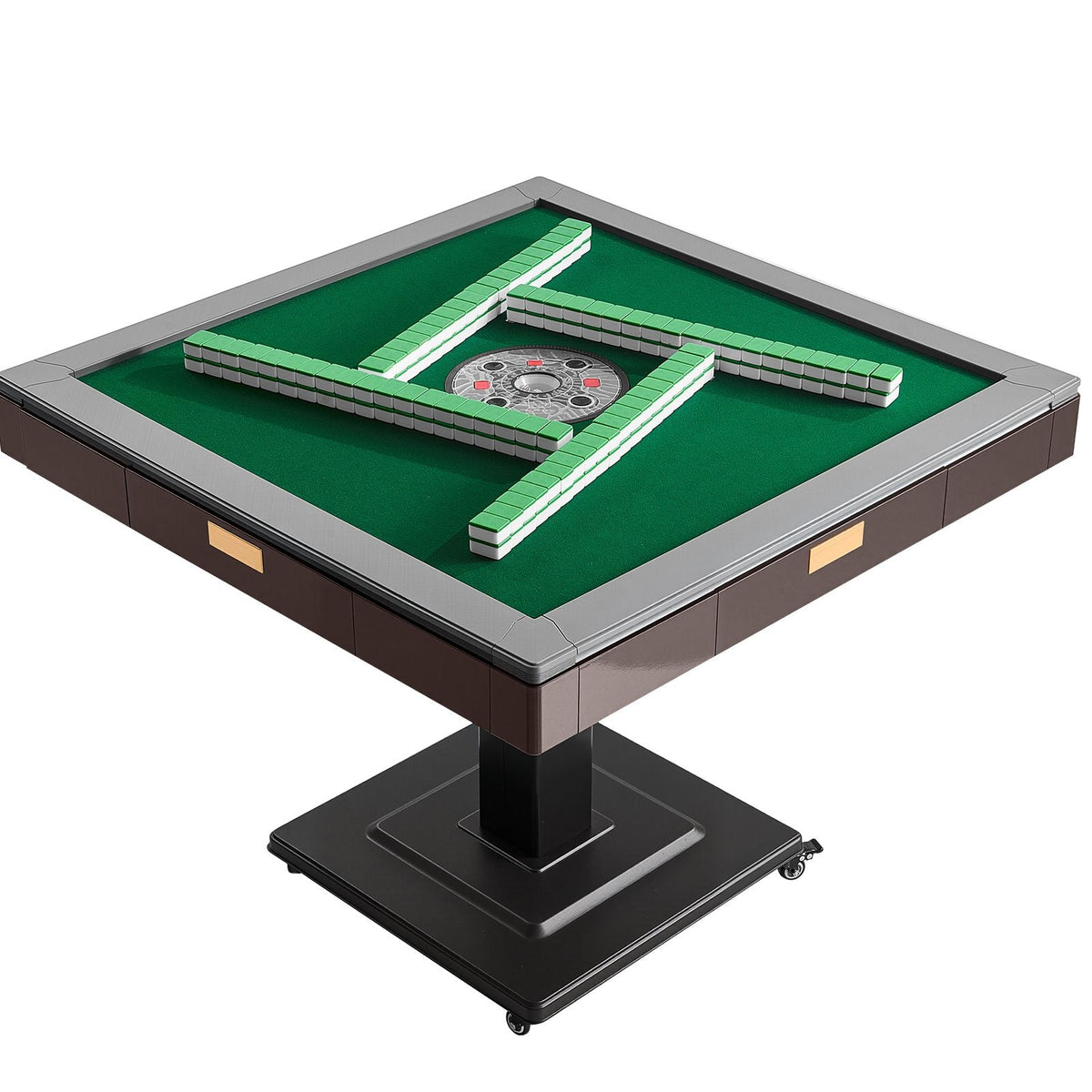 Automatic Mahjong Table with Wheels, 2 Sets of 40 mm Tiles (164 Pcs), Roller Coaster Style Mahjong-Table, Foldable and Automatic Shuffler, for Home, Outdoor Leisure & Gifts for Mahjong Players
