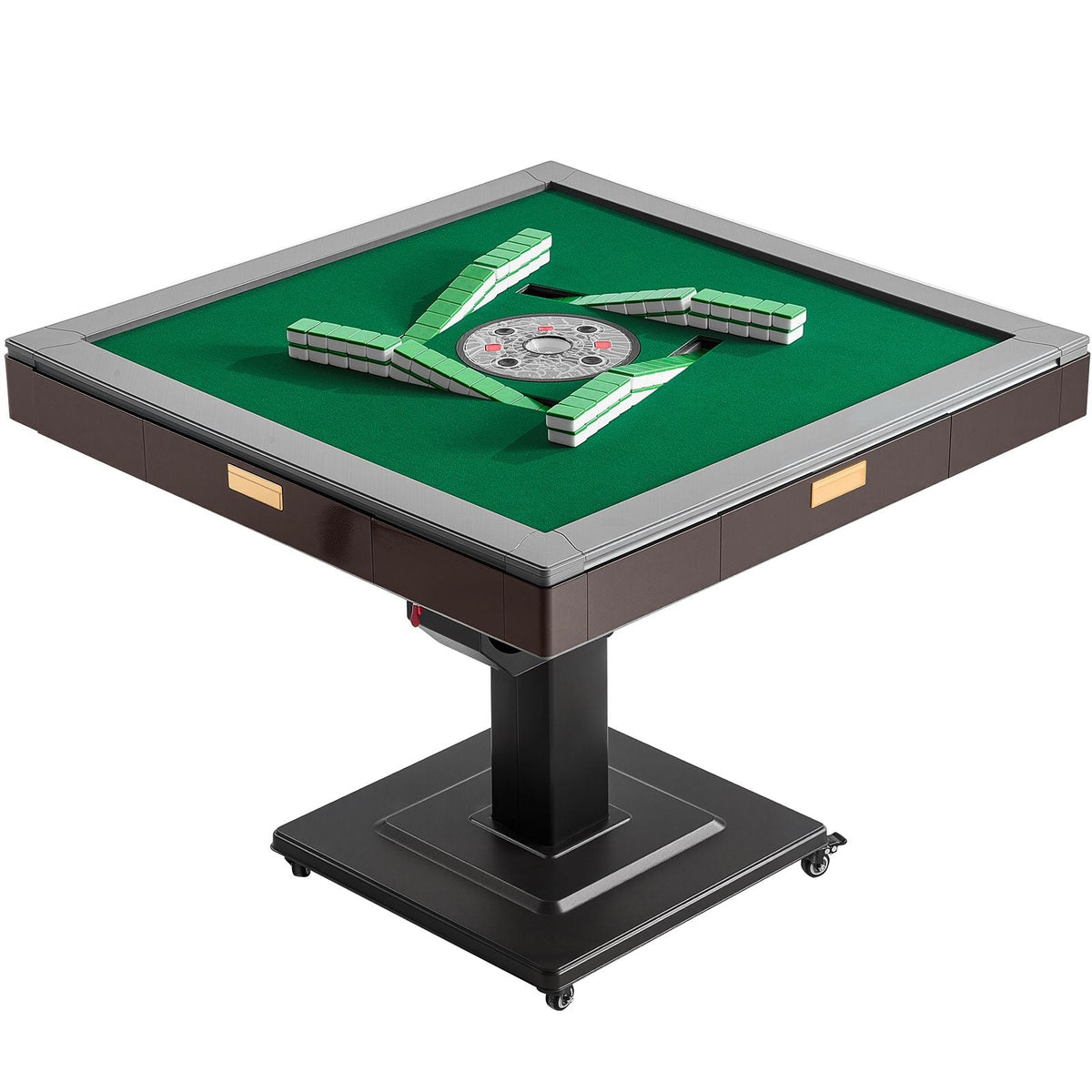 Automatic Mahjong Table with Wheels, 2 Sets of 40 mm Tiles (164 Pcs), Roller Coaster Style Mahjong-Table, Foldable and Automatic Shuffler, for Home, Outdoor Leisure & Gifts for Mahjong Players