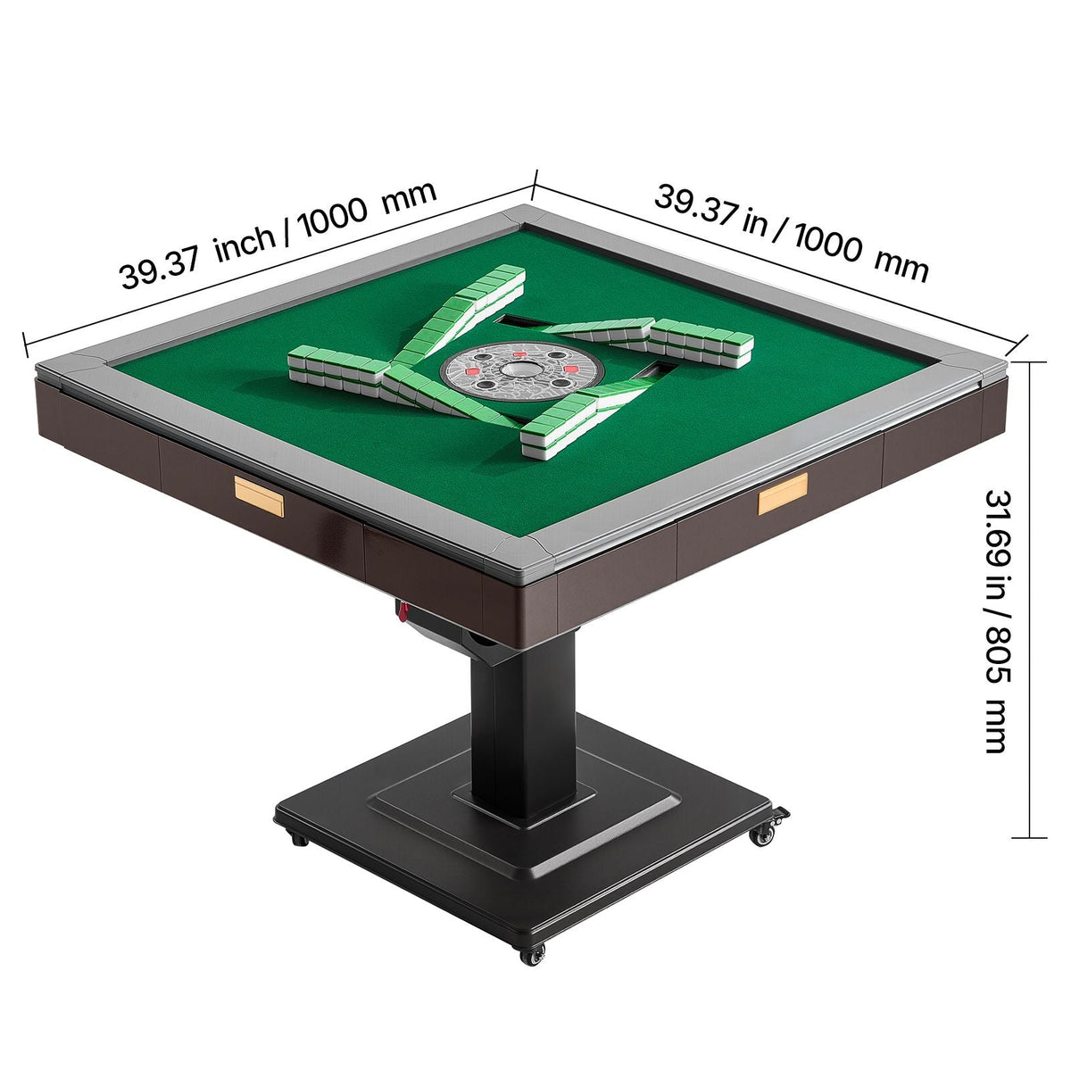 Automatic Mahjong Table with Wheels, 2 Sets of 40 mm Tiles (164 Pcs), Roller Coaster Style Mahjong-Table, Foldable and Automatic Shuffler, for Home, Outdoor Leisure & Gifts for Mahjong Players