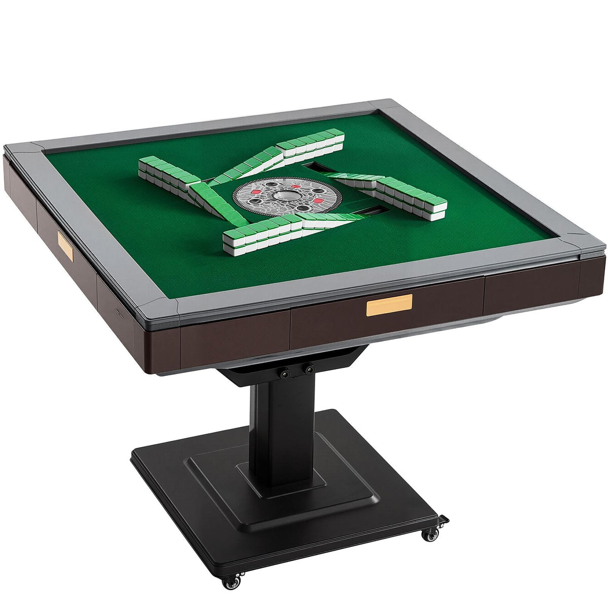 Automatic Mahjong Table with Wheels, 2 Sets of 40 mm Tiles (164 Pcs), Roller Coaster Style Mahjong-Table, Foldable and Automatic Shuffler, for Home, Outdoor Leisure & Gifts for Mahjong Players