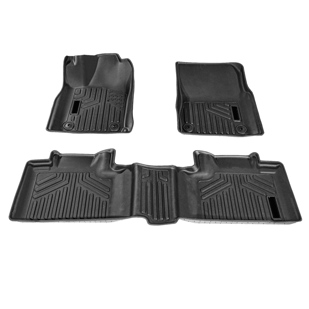 Automotive Floor Mats, Fits for Dodge Durango / Jeep Grand Cherokee 2016-2024 / 2016-2021, 3 pcs Front and 2nd Row Liners, All Weather Custom Fit TPE Vehicle Floor Mats, Easy to Clean, Black