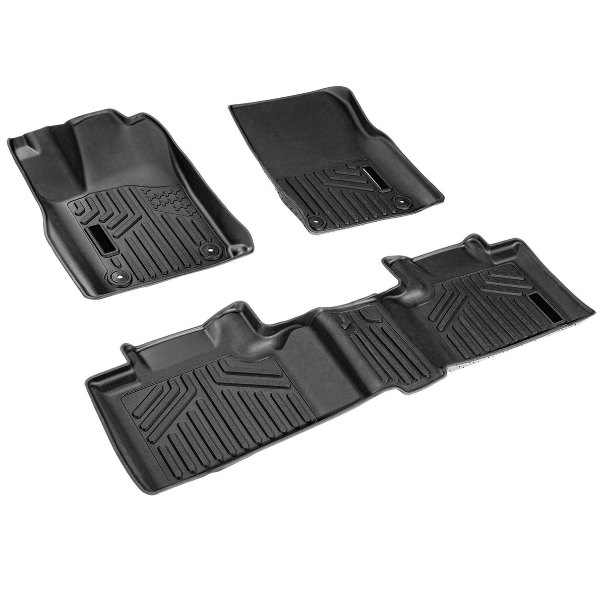 Automotive Floor Mats, Fits for Dodge Durango / Jeep Grand Cherokee 2016-2024 / 2016-2021, 3 pcs Front and 2nd Row Liners, All Weather Custom Fit TPE Vehicle Floor Mats, Easy to Clean, Black