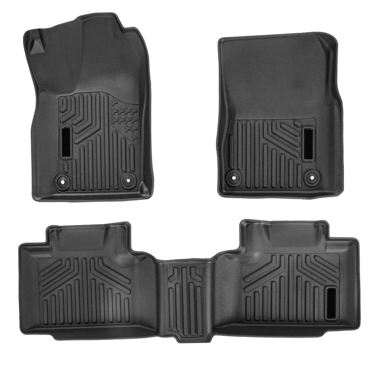 Automotive Floor Mats, Fits for Dodge Durango / Jeep Grand Cherokee 2016-2024 / 2016-2021, 3 pcs Front and 2nd Row Liners, All Weather Custom Fit TPE Vehicle Floor Mats, Easy to Clean, Black