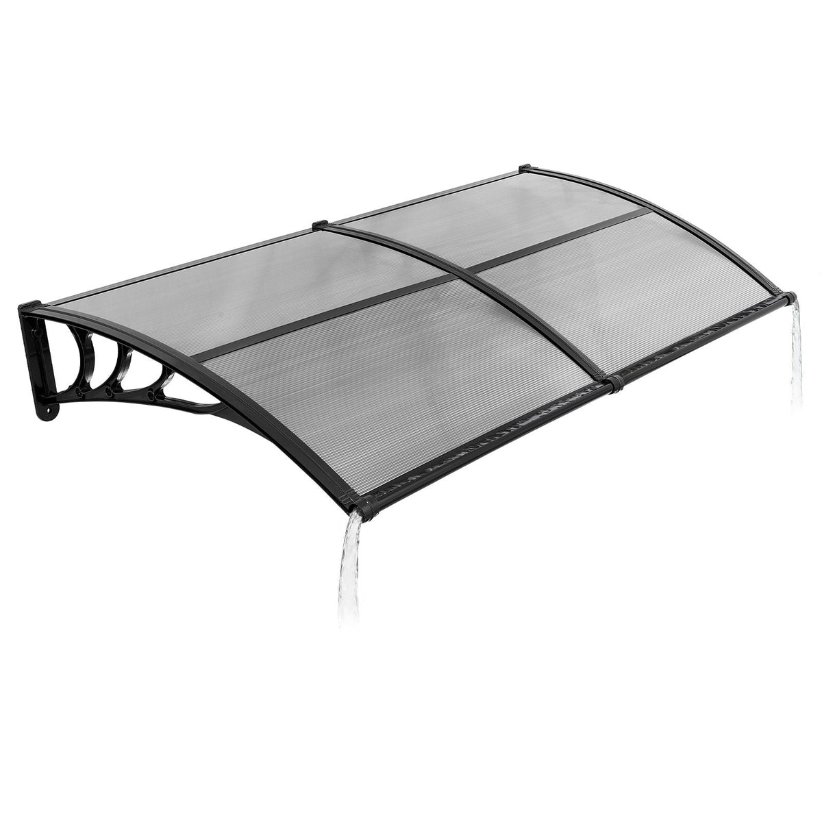 Awnings for Door Entrance, 38 x 78 in, Exterior Front Door Window Awnings with Drainage & ABS Bracket, Rain Snow Sun Protection, Overhang Polycarbonate Door Canopy for Porch Patio, Smoky Gray