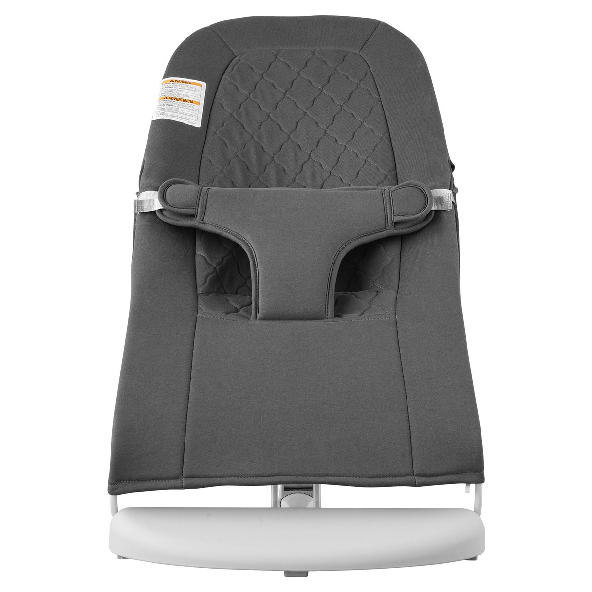 Baby Bouncer, Folding Bouncer Seat for Babies 0-9 Months, Newborn Bouncer Chair with 2 Reclining Angles & 3-Point Harness, Portable Infant Rocker with Carrying Bag for Indoor Outdoor, Dark Gray