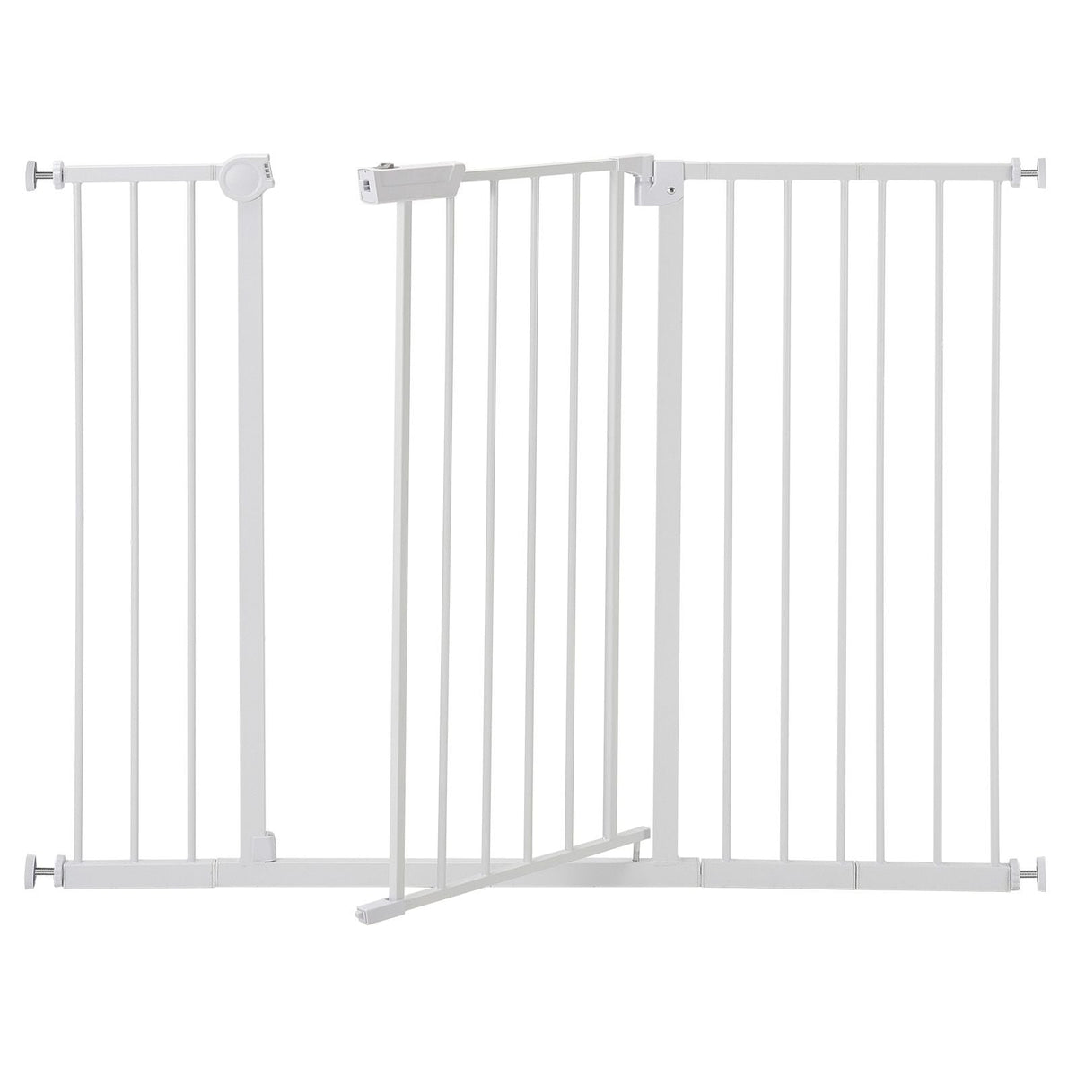 Baby Gate, 26-48 Inches Adjustable Width, 36 Inches High Dog Gate, Easy Step Walk Thru, for Child Pet Security, Pressure Mount Kit, Wall Cups, One-Hand Open, for Stairs and Doorways, White
