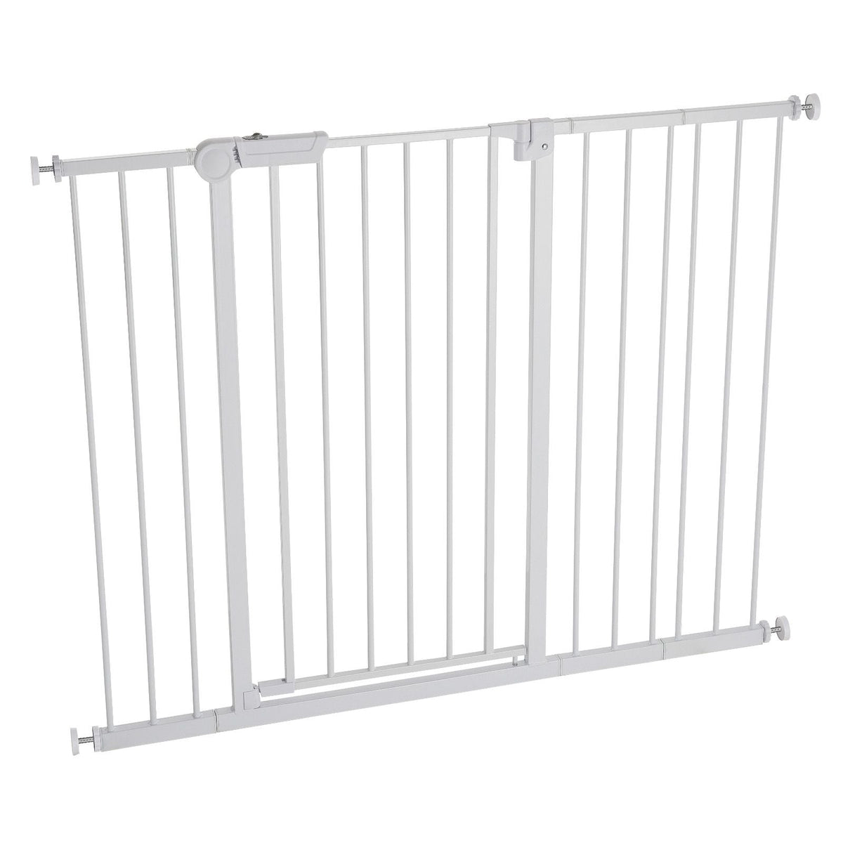 Baby Gate, 26-48 Inches Adjustable Width, 36 Inches High Dog Gate, Easy Step Walk Thru, for Child Pet Security, Pressure Mount Kit, Wall Cups, One-Hand Open, for Stairs and Doorways, White