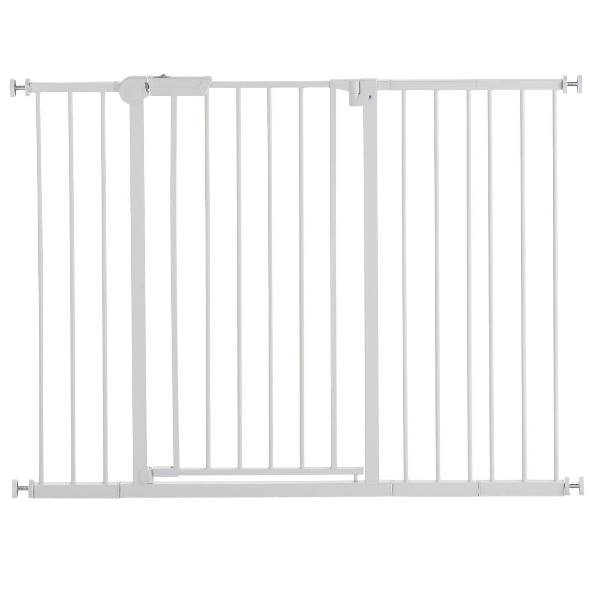 Baby Gate, 26-48 Inches Adjustable Width, 36 Inches High Dog Gate, Easy Step Walk Thru, for Child Pet Security, Pressure Mount Kit, Wall Cups, One-Hand Open, for Stairs and Doorways, White