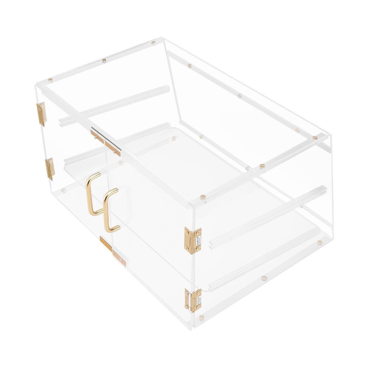 Bakery Display Case, 2-Tier Commercial Countertop Pastry Display Case, Clear Acrylic Bread Box for Kitchen, Party Cake Cabinet with Magnetic Rear Door for Cookie Dessert Donut, 20.7"x15.7"x12"